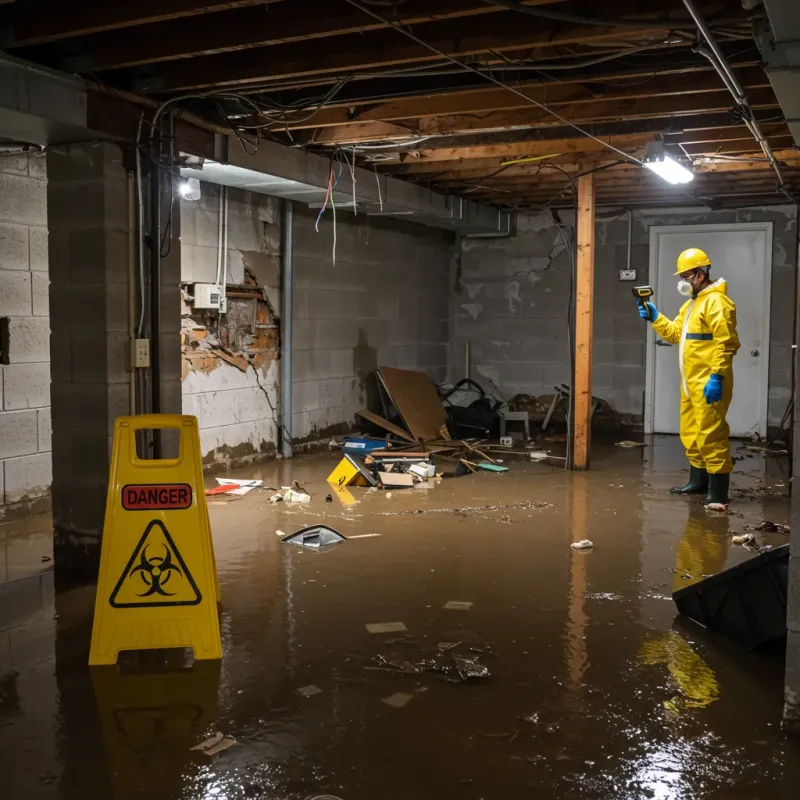 Flooded Basement Electrical Hazard in Sullivan, ME Property